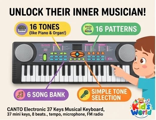 Canto Electronic Keyboard with Mic - Image 2